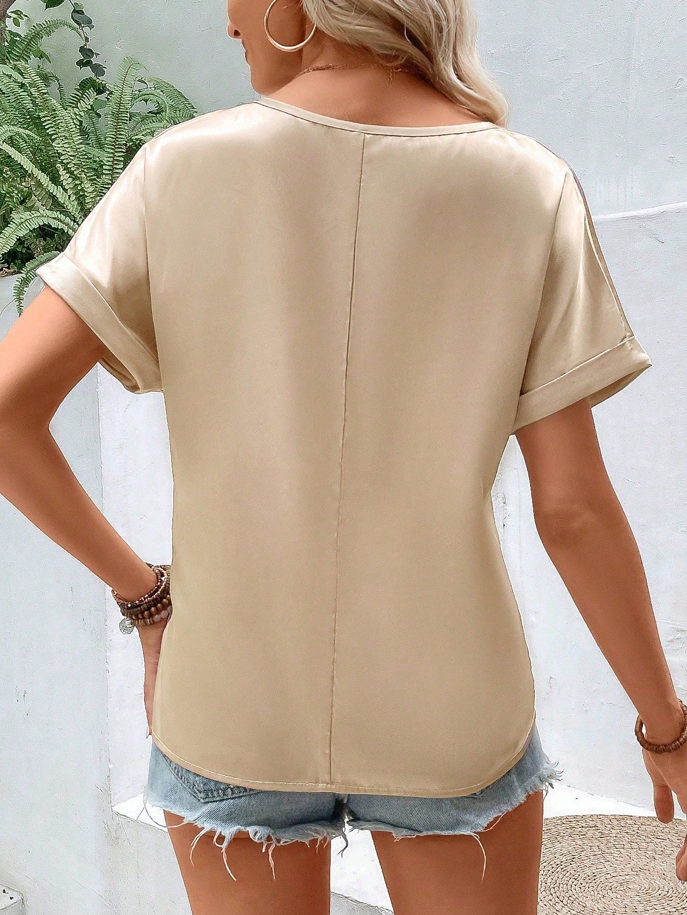 Blusa de Cetim com Manguinha